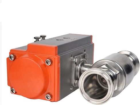 102mm Ball Valve Tri Clamp Ferrule Type 304 Stainless Steel with Double Acting Cylinder in Saudi Arabia