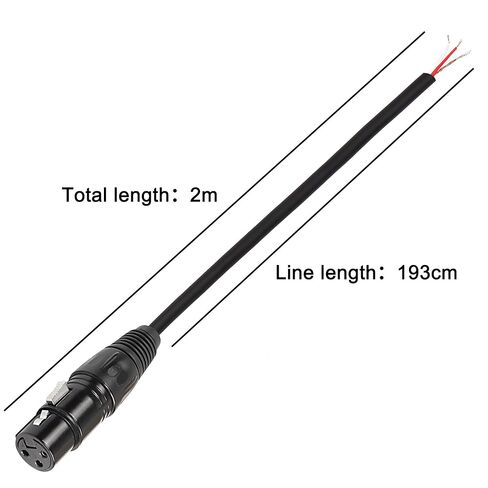 XLR Cable Microphone Cable 3pin XLR Pigtail Bare Wire Open End Gold Plated XLR Connector Speaker Cord Replacement Audio Cable for DJ/PA Amplifier Subwoofer-2M (XLR Female) in Saudi Arabia