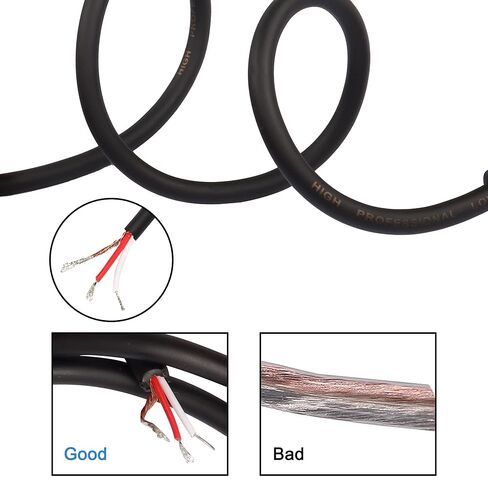 XLR Cable Microphone Cable 3pin XLR Pigtail Bare Wire Open End Gold Plated XLR Connector Speaker Cord Replacement Audio Cable for DJ/PA Amplifier Subwoofer-2M (XLR Female) in Saudi Arabia
