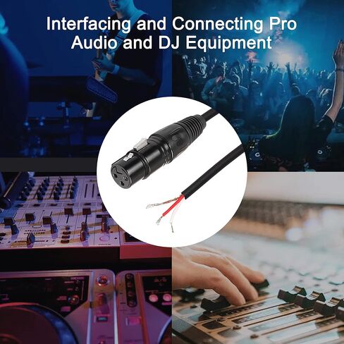 XLR Cable Microphone Cable 3pin XLR Pigtail Bare Wire Open End Gold Plated XLR Connector Speaker Cord Replacement Audio Cable for DJ/PA Amplifier Subwoofer-2M (XLR Female) in Saudi Arabia