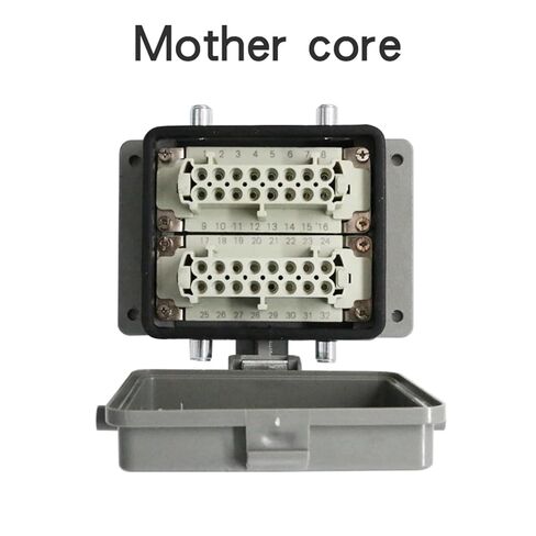 H32b-he-032 Heavy-Duty Connector 32-core Rectangular Aviation Socket Industrial 16A with Cover 1Pcs in Saudi Arabia