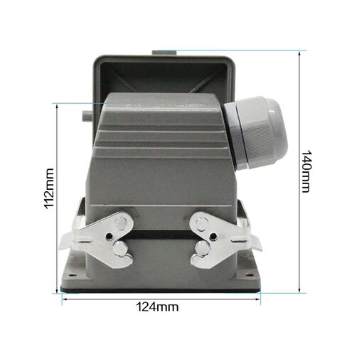 H32b-he-032 Heavy-Duty Connector 32-core Rectangular Aviation Socket Industrial 16A with Cover 1Pcs in Saudi Arabia