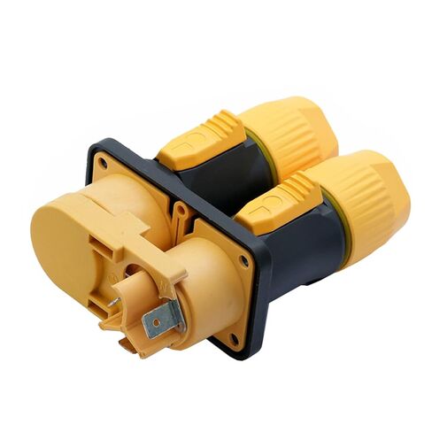 1Sets/lot 3 PIN Power Connector Male+Female Dual Panel Mount Chassis NAC3FX Out/in 20A/250V Power Socket in Saudi Arabia