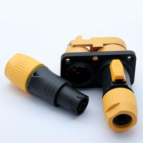 1Sets/lot 3 PIN Power Connector Male+Female Dual Panel Mount Chassis NAC3FX Out/in 20A/250V Power Socket in Saudi Arabia