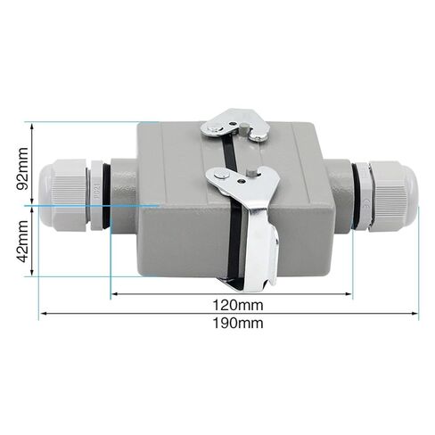 16 Core Rectangular Heavy Duty Connector Butt Type He-016 Socket 16A 1Pcs in Saudi Arabia