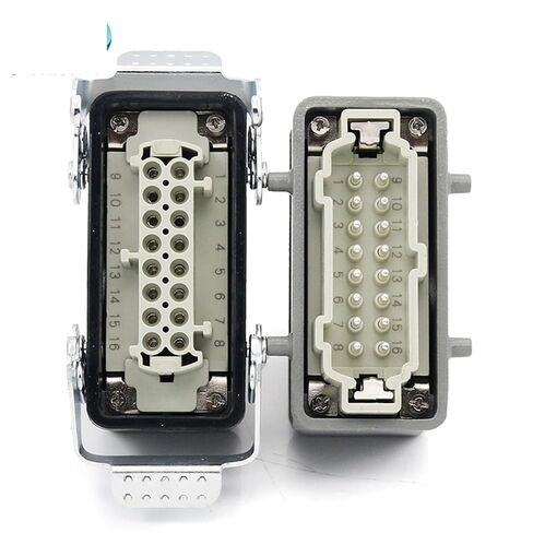 16 Core Rectangular Heavy Duty Connector Butt Type He-016 Socket 16A 1Pcs in Saudi Arabia