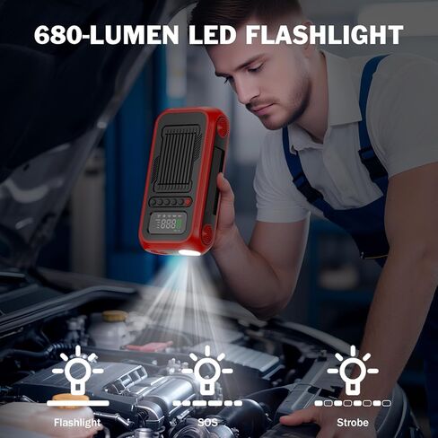 Tire Inflator Portable Air Compressor,12V Car Battery Jump Starter,5X Faster Air Pump For Car Tire with Digital Tire Pressure Gauge&LED Light&Auto Shut-Off,Cordless Pump for Car,Motor,Bicycle,Ball in Saudi Arabia