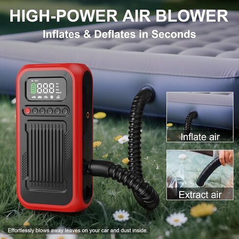 Tire Inflator Portable Air Compressor,12V Car Battery Jump Starter,5X Faster Air Pump For Car Tire with Digital Tire Pressure Gauge&LED Light&Auto Shut-Off,Cordless Pump for Car,Motor,Bicycle,Ball in Saudi Arabia