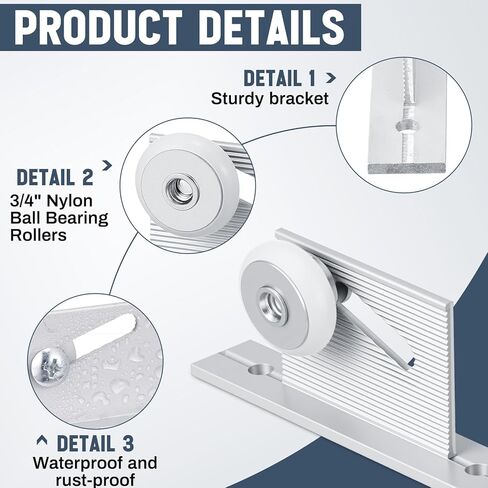 Yaocom 4 Pack 3/4" Flat Edge Framed Shower Door Rollers Replacement, Nylon Wheels with Steel Ball Bearings & Chrome Plated Aluminum Brackets for Tub Enclosure Bathroom Sliding Doors in Saudi Arabia