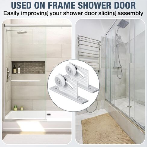 Yaocom 4 Pack 3/4" Flat Edge Framed Shower Door Rollers Replacement, Nylon Wheels with Steel Ball Bearings & Chrome Plated Aluminum Brackets for Tub Enclosure Bathroom Sliding Doors in Saudi Arabia