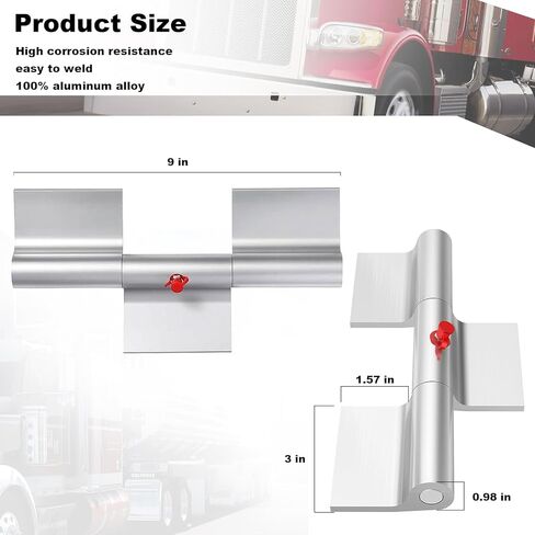 4 Pack 9 Inch Greaseable Weld On Door Hinges for Trailer Ramp Gate, Heavy Duty Aluminum Hinges with Grease Fitting, Truck Utility Trailer Gate Replacement Parts in Saudi Arabia