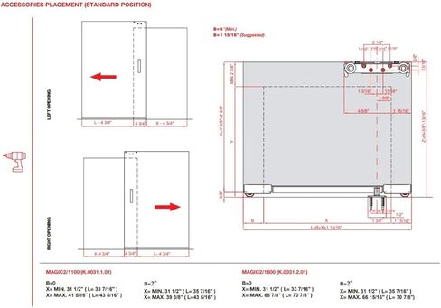 Milcasa Magic 2 (1100) - Floating Door System - Pro Grade Sliding Track Kit - Made in Italy - Patented Designs - Concealed Sliding Barn Door Style Track Hardware - Free Template Included. in Saudi Arabia