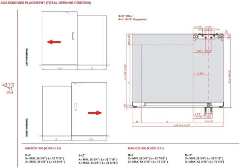 Milcasa Magic 2 (1100) - Floating Door System - Pro Grade Sliding Track Kit - Made in Italy - Patented Designs - Concealed Sliding Barn Door Style Track Hardware - Free Template Included. in Saudi Arabia