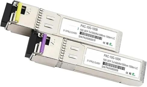 جهاز إرسال واستقبال وحدة SFP 10G 3 كم، 10 كم، 10 كم، 20 كم، 40 كم، 60 كم، 70 كم، 80 كم، 100 كم، LC WDM 1270، R1330nm (10 كم - زوج واحد) in Saudi Arabia