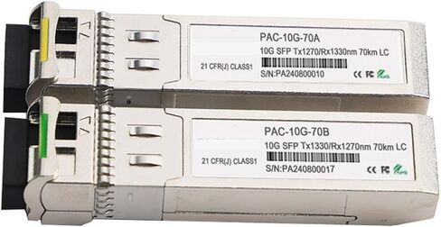 جهاز إرسال واستقبال وحدة SFP 10G 3 كم، 10 كم، 10 كم، 20 كم، 40 كم، 60 كم، 70 كم، 80 كم، 100 كم، LC WDM 1270، R1330nm (10 كم - زوج واحد) in Kuwait