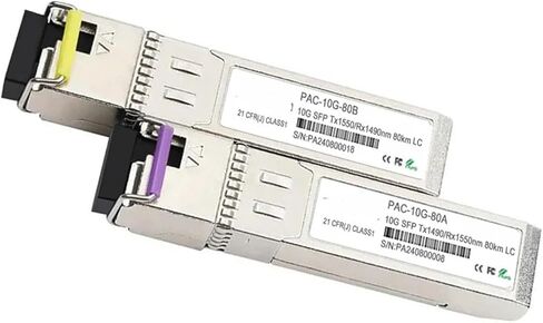جهاز إرسال واستقبال وحدة SFP 10G 3 كم، 10 كم، 10 كم، 20 كم، 40 كم، 60 كم، 70 كم، 80 كم، 100 كم، LC WDM 1270، R1330nm (10 كم - زوج واحد) in Kuwait