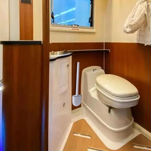 أساسيات RV، فرشاة المرحاض RV - يجب أن تحتوي العربة على فرشاة مرحاض من السيليكون لمقطورة السفر، فرشاة مرحاض مثبتة على الحائط - مضادة للتدحرج، تصميم مضاد للتنقيط، مناسبة لمقطورات السفر والمعسكرات in Saudi Arabia