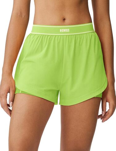 K-Swiss Women's 2 in 1 Athletic Running Shorts with Liner Pockets for Gym Workout Tennis in Saudi Arabia