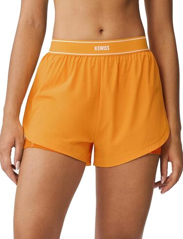 K-Swiss Women's 2 in 1 Athletic Running Shorts with Liner Pockets for Gym Workout Tennis in Saudi Arabia