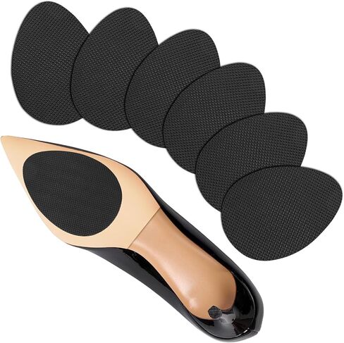 Non-Slip Shoes Pads, Self-Adhesive Shoe Grips on Bottom of Shoes, High Heels Anti-Skid Shoe Grips Stickers, Silicone Shoe Sole Protectors (Black 6PCS) in Saudi Arabia