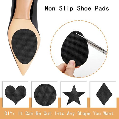 Non-Slip Shoes Pads, Self-Adhesive Shoe Grips on Bottom of Shoes, High Heels Anti-Skid Shoe Grips Stickers, Silicone Shoe Sole Protectors (Black 6PCS) in Saudi Arabia