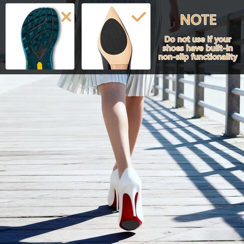 Non-Slip Shoes Pads, Self-Adhesive Shoe Grips on Bottom of Shoes, High Heels Anti-Skid Shoe Grips Stickers, Silicone Shoe Sole Protectors (Black 6PCS) in Saudi Arabia