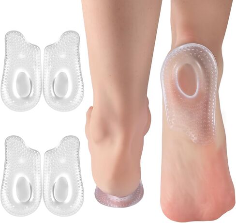 Sibba 2 Pair Plantar Fasciitis Heel Cups, Heel Inserts for Achilles Tendonitis, Plantar Fasciitis, Shock Absorption, Plantillas para Espolon Calcaneo, Gel Heels Cushions and Cups in Saudi Arabia