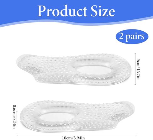 Sibba 2 Pair Plantar Fasciitis Heel Cups, Heel Inserts for Achilles Tendonitis, Plantar Fasciitis, Shock Absorption, Plantillas para Espolon Calcaneo, Gel Heels Cushions and Cups in Saudi Arabia