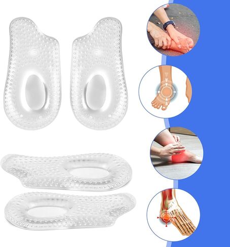 Sibba 2 Pair Plantar Fasciitis Heel Cups, Heel Inserts for Achilles Tendonitis, Plantar Fasciitis, Shock Absorption, Plantillas para Espolon Calcaneo, Gel Heels Cushions and Cups in Saudi Arabia