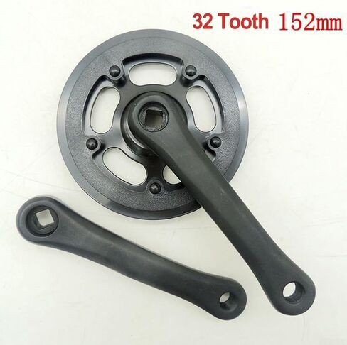 152Mm Bike Crankset Square Taper 32T Chainring Aluminum Alloy Single Speed Drive Train System Square Hole Bottom Bracket Single Speed Chainring Set For Mountain Road Fixed-Gear Electric Bike Parts in Saudi Arabia