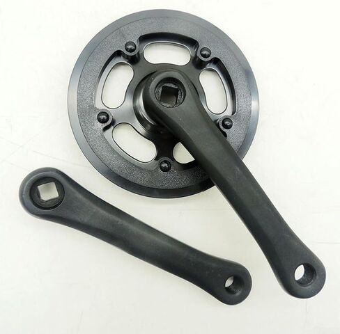 152Mm Bike Crankset Square Taper 32T Chainring Aluminum Alloy Single Speed Drive Train System Square Hole Bottom Bracket Single Speed Chainring Set For Mountain Road Fixed-Gear Electric Bike Parts in Saudi Arabia