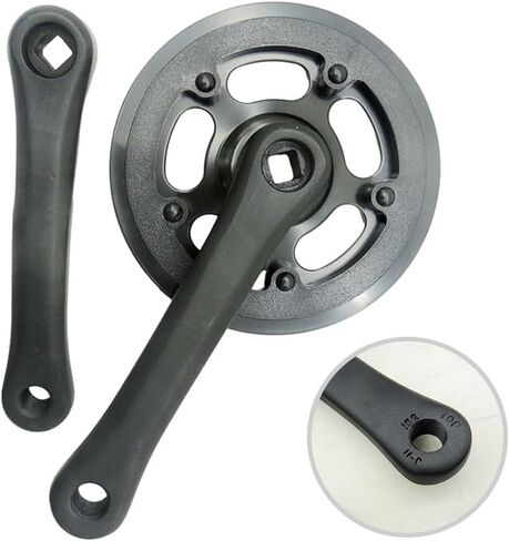 152Mm Bike Crankset Square Taper 32T Chainring Aluminum Alloy Single Speed Drive Train System Square Hole Bottom Bracket Single Speed Chainring Set For Mountain Road Fixed-Gear Electric Bike Parts in Saudi Arabia