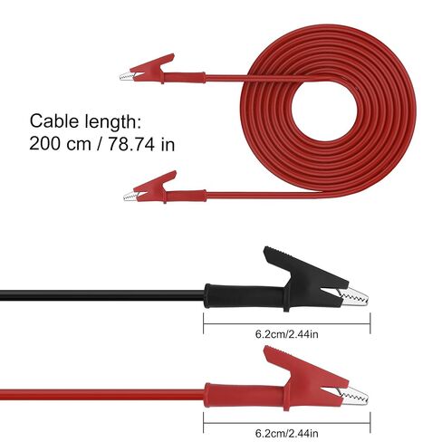 MEIRIYFA مشابك التمساح ذات النهاية المزدوجة يؤدي اختبار كهربائي 14AWG كابل سلك قافز التمساح مع مقاطع عازلة اختبار كابل نحاسي مرن للاختبار الكهربائي 2M/6.65Ft -2 قطعة in Saudi Arabia