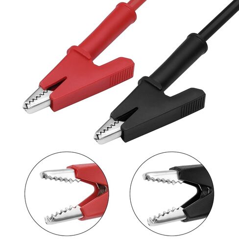 MEIRIYFA مشابك التمساح ذات النهاية المزدوجة يؤدي اختبار كهربائي 14AWG كابل سلك قافز التمساح مع مقاطع عازلة اختبار كابل نحاسي مرن للاختبار الكهربائي 2M/6.65Ft -2 قطعة in Saudi Arabia