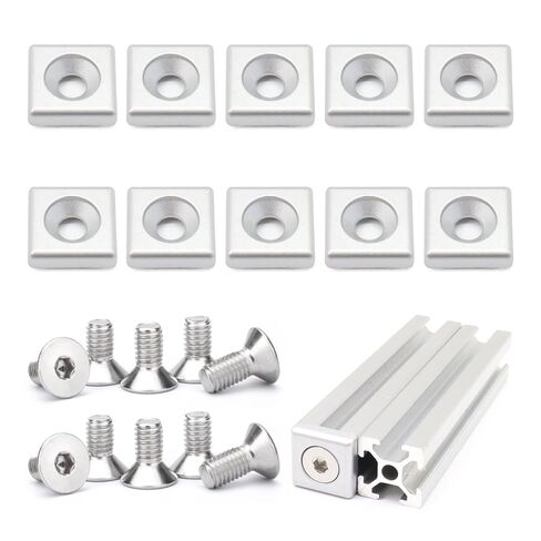 10Pcs 1010 2525 Aluminum Extrusion T Slot End Cap Bracket 10, 25 Series Extruded Hardware Cover with Screws for 10/10 1020 1 inch x 1 inch 1" Aluminum Profile Frame Fitting in Saudi Arabia