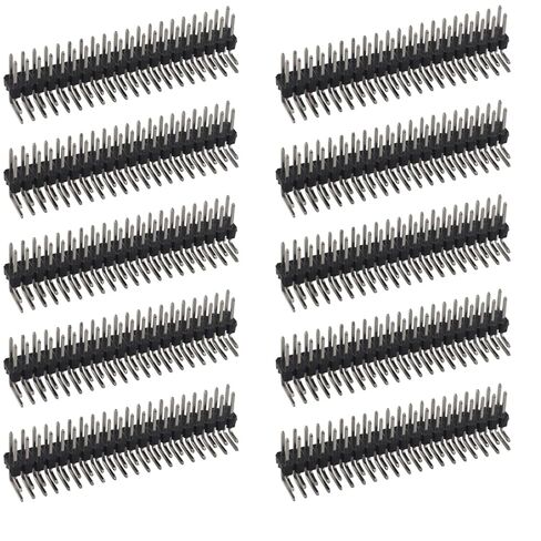 ZDE 10 قطعة 2x20 40Pin 2.54 مللي متر ذكر صف مزدوج الزاوية اليمنى رأس الدبوس موصل الشريط للوحة PCB in Saudi Arabia