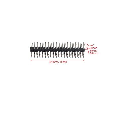 ZDE 10 قطعة 2x20 40Pin 2.54 مللي متر ذكر صف مزدوج الزاوية اليمنى رأس الدبوس موصل الشريط للوحة PCB in Saudi Arabia