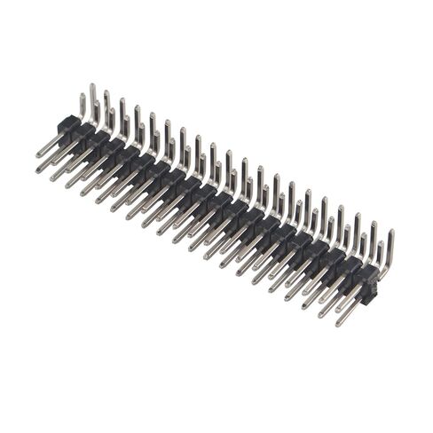 ZDE 10 قطعة 2x20 40Pin 2.54 مللي متر ذكر صف مزدوج الزاوية اليمنى رأس الدبوس موصل الشريط للوحة PCB in Saudi Arabia