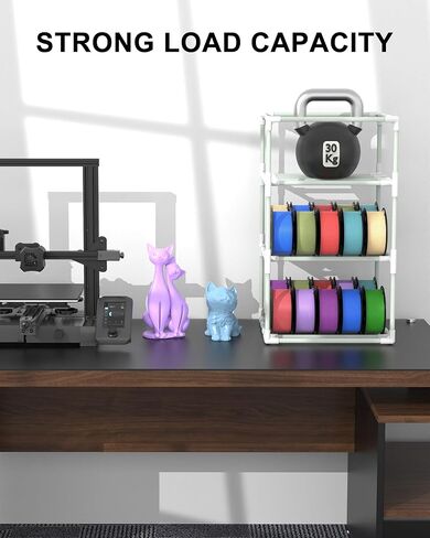 3D Printer Filament Storage Rack with Oxford Leather Cover, 3-Tier Moisture-Proof 3D Filament Storage Box, Bracket Can be Adjusted to Accommodate Various 3D Filament in Saudi Arabia