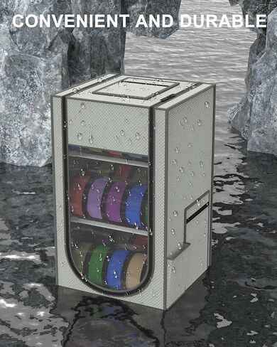 3D Printer Filament Storage Rack with Oxford Leather Cover, 3-Tier Moisture-Proof 3D Filament Storage Box, Bracket Can be Adjusted to Accommodate Various 3D Filament in Saudi Arabia