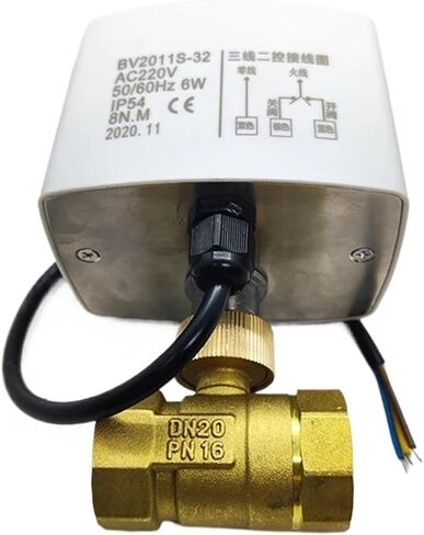 3/4 بوصة صمام كروي نحاسي كهربائي بثلاثة أسلاك وتحكم ثنائي الاتجاه 220 فولت 1 قطعة (12VDC) in Saudi Arabia