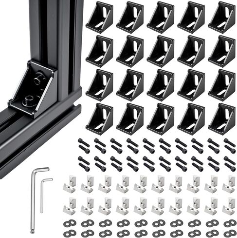 4040 Series Aluminum Extrusion Inside Corner Brackets - 10 Sets Black Brackets for 8mm T-Slot, CNC/Robotics Frame Accessories in Saudi Arabia