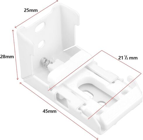 OTOTEC 4pcs Roman Blind Spring Brackets Roman Blinds Push Spring Bracket 45x28x25mm for 21mm Shutters Roller Blind Brackets Fixing White in Saudi Arabia