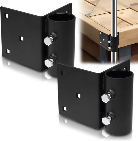 Dock Corner Leg Pipe Holder,Stationary Dock Side Leg Pipe Holder 5×5" Galvanized Steel,Dock Pipe Brackets Sleeve Holder for Pipe Pole Post 7/16" Holes for 3/8" Carriage Bolts in Saudi Arabia