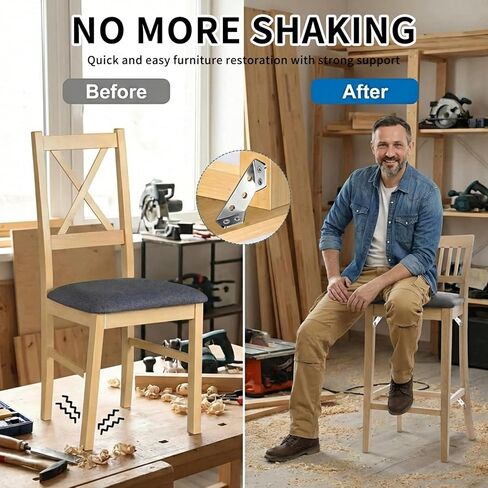Universal Stainless Steel Furniture Corner Connectors with Screws , 6-Pack Heavy Duty Triangular Support Brackets for Wood Furniture, Drawers, Cabinets, Tables, and Chairs in Saudi Arabia