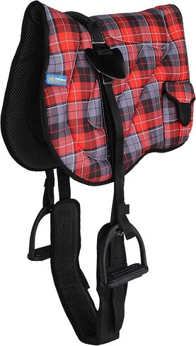 CHALLENGER Horse Neoprene Padded Anti-Slip Bareback Saddle Pad Blue Plaid 39TS04 in Saudi Arabia
