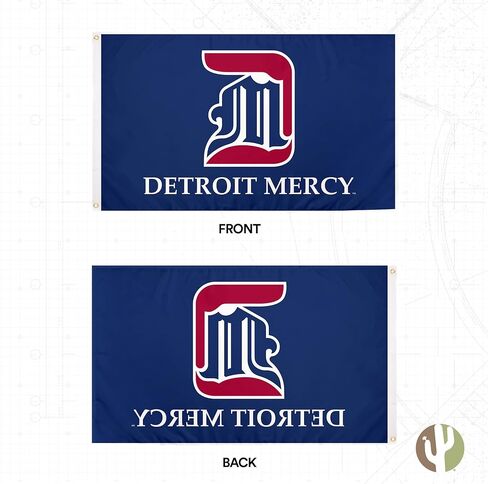 Desert Cactus University of Detroit Mercy UDM Flag - 3 x 5 Feet Titans Banner, Indoor/Outdoor Durable Fabric, 100% Polyester Design (Style 2a) in Saudi Arabia