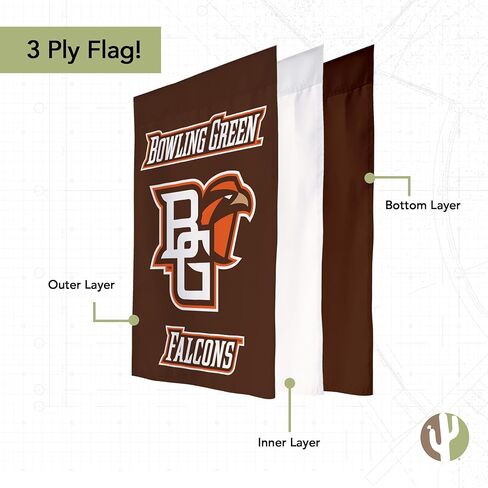 Desert Cactus Bowling Green State University BGSU Garden Flag – 19 x 12 inch Bowling Green Falcons Banner, For Outdoor Display and Events (Design A) in Saudi Arabia