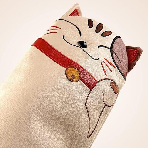 GOOACTION Lucky Cat Driver Head Cover – 3D Embroidery Cartoon Kitten Pattern, Premium PU Leather, 360° Protection, Magnetic Closure, Fits Most Golf Drivers in Saudi Arabia