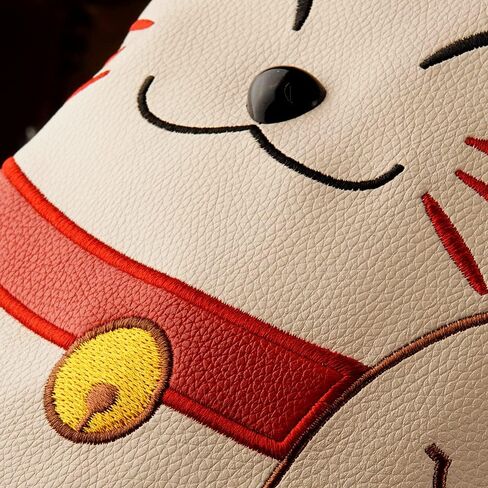 GOOACTION Lucky Cat Driver Head Cover – 3D Embroidery Cartoon Kitten Pattern, Premium PU Leather, 360° Protection, Magnetic Closure, Fits Most Golf Drivers in Saudi Arabia
